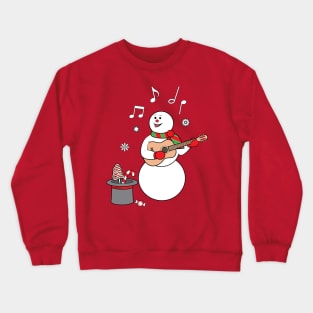 Christmas Snowman Musician Crewneck Sweatshirt